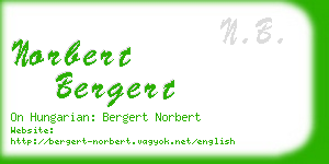norbert bergert business card